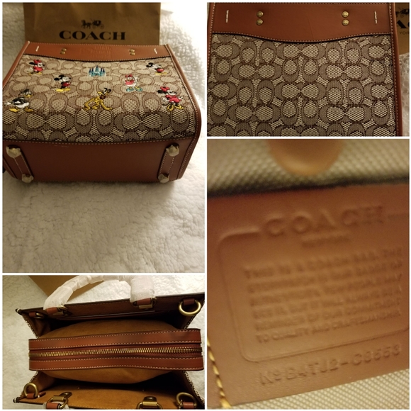 🎀NWT Coach Outlet Disney X Coach Rogue 25 Signature Textile Mickey Mouse - Picture 7 of 14